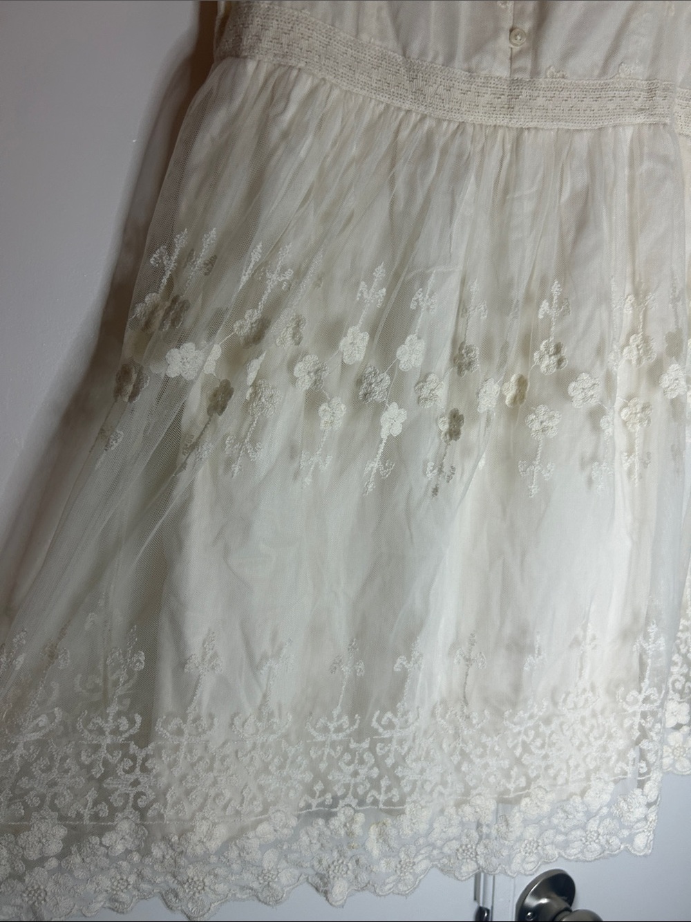 American Eagle Ivory Lace Boho Mini Dress - Picture 5 of 9